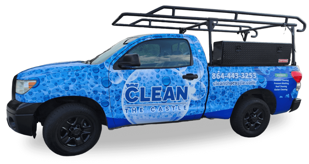 Clean The Castle work truck - mobile window cleaning and pressure washing in Greenwood, SC