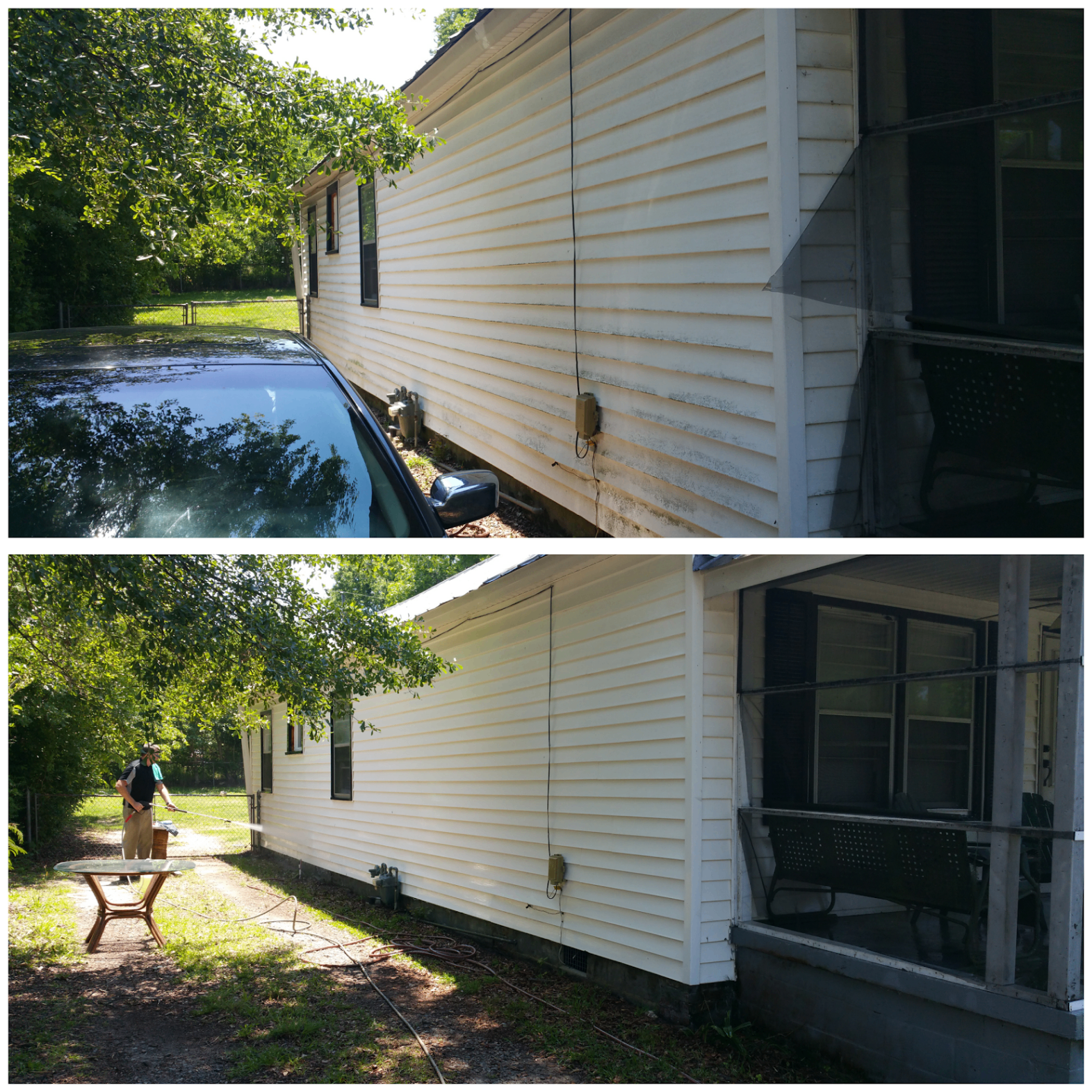 House pressure washing transformation